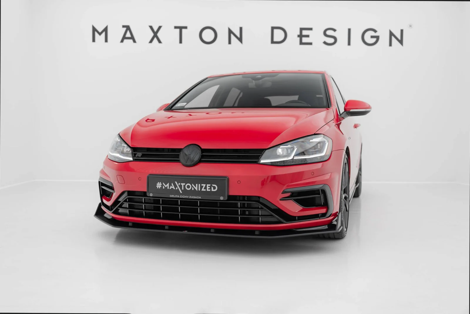 Maxton Design Frontsplitter V.2 für VW Golf 7 R R-Line FL – Schwarz matt