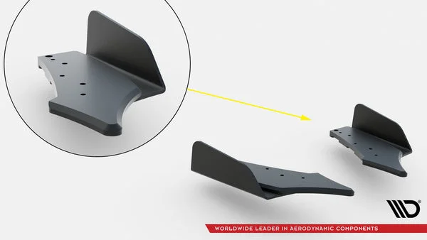 Maxton Heck-Seitensplitter V.2 für BMW M135i F70 1er M-Paket – Schwarz matt, Flaps schwarz glänzend