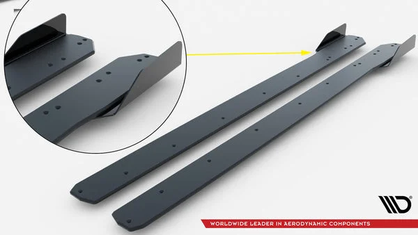 Maxton Design Seitenschweller-Ansätze für Audi RS3 8Y – Schwarz glänzend/matt – AURS38YCNC-SD1B+SRF1G