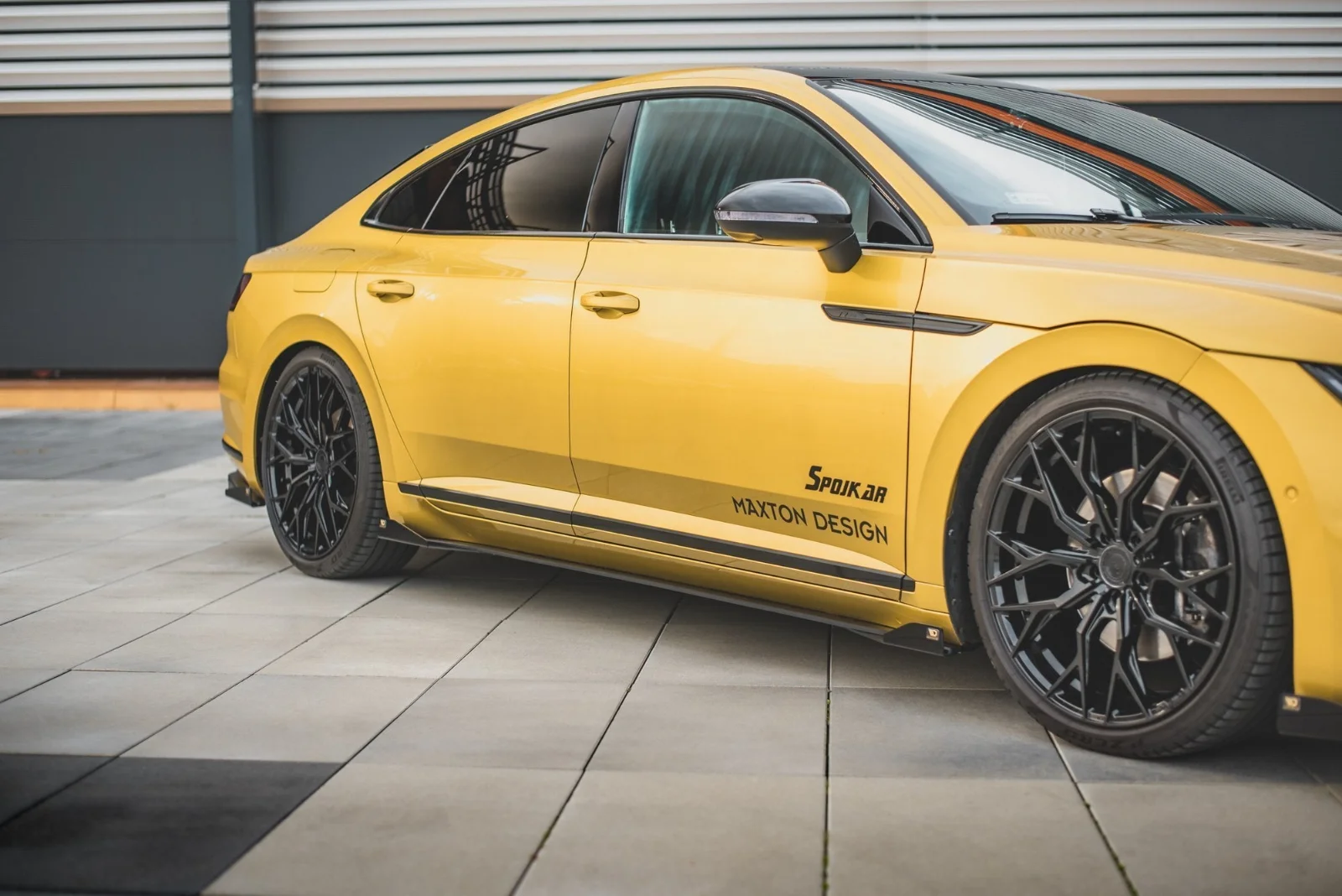 Maxton Seitenschweller-Ansätze für VW Arteon R-Line Mk1 – Schwarz matt – VWAR1RLINECNC-SD1B+SF1G
