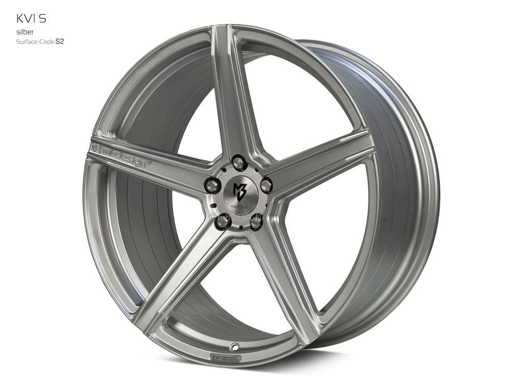 mbDESIGN KV1S (Flowform) Felgen 21 Zoll 9,5x21 ET26 / 10,5x21DC ET18 5x112 Silber – Felgensatz für Porsche