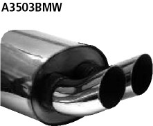 BASTUCK Endschalldämpfer DTM mit Doppel-Endrohr 2 x Ø 76 mm für BMW 3er E36 316i / 318i (A3503BMW)