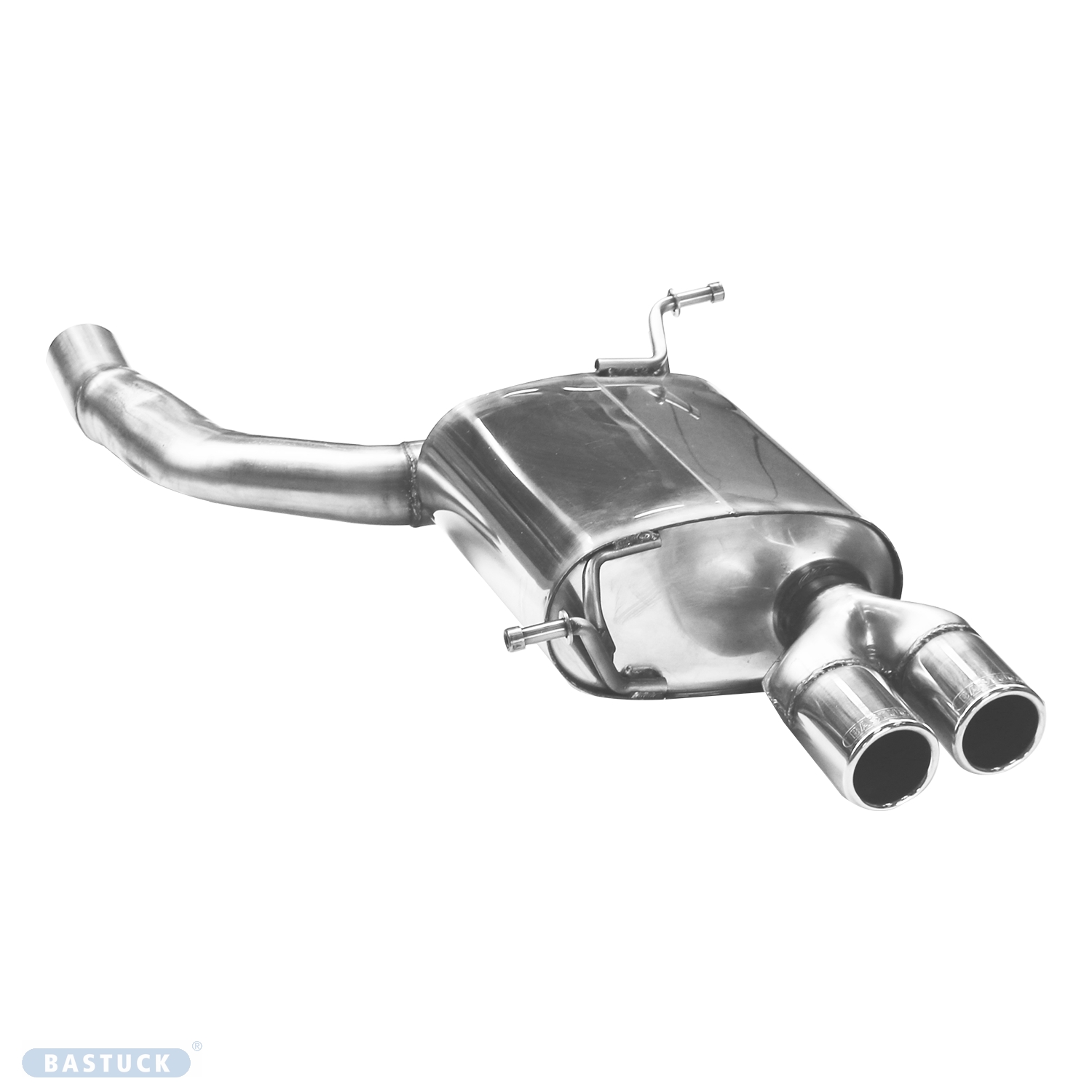 BASTUCK Endschalldämpfer Doppel-Endrohr RH 2x Ø 70 mm, mit Lippe für Mercedes SLK 350 ab 2011