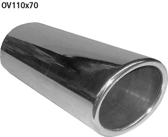 BASTUCK Gerades Endrohr Oval, Länge 260 mm – universell (OV110X70)