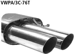 BASTUCK Endschalldämpfer mit Doppel-Endrohr 2 x Ø 76 mm