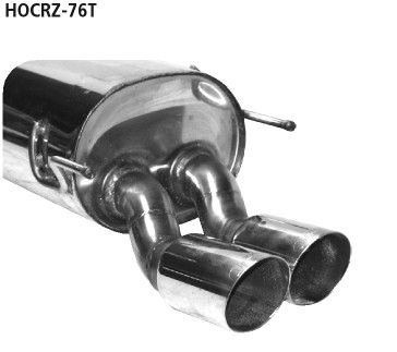 BASTUCK Endschalldämpfer mit Doppel-Endrohr 2 x Ø 76 mm, 20° schräg geschnitten für Honda CR-Z Hybrid