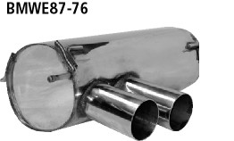 BASTUCK Endschalldämpfer mit Doppel-Endrohr 2 x Ø 76 mm ohne M-Heckschürze für BMW 1er E81/1er E87 (BMWE87-76)