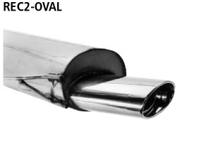 BASTUCK Endschalldämpfer mit Einfach-Endrohr oval 153 x 95 mm für Renault Clio 2 (REC2-OVAL)
