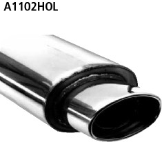 BASTUCK Endschalldämpfer mit Einfach-Endrohr oval 153 x 95 mm für Opel Astra F / Kadett E (A1102HOL)