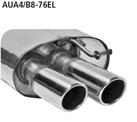 BASTUCK Endschalldämpfer mit Doppel-Endrohr, 20° schräg für Audi A4 B8/A5 B8 / S4 B8/S5 B8 (AUA4/B8-76EL)