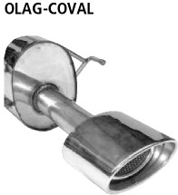 BASTUCK Endschalldämpfer mit Einfach-Endrohr oval 153 x 95 mm für Opel Astra G Stufenheck, Coupé, Cabrio