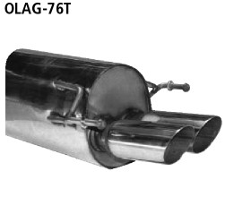 BASTUCK Endschalldämpfer mit Doppel-Endrohr 2 x Ø 76 mm für Opel Astra G Schrägheck (OLAG-76T)