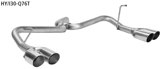 BASTUCK Doppel-Endrohr LH+RH 2x Ø 76 mm, 20° schräg geschnitten für Hyundai i30 (HY/I30-Q76T)