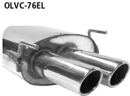 BASTUCK Endschalldämpfer mit Doppel-Endrohr mit Lippe LH 2 x Ø 76 mm für Opel Vectra C (OLVC-76EL)