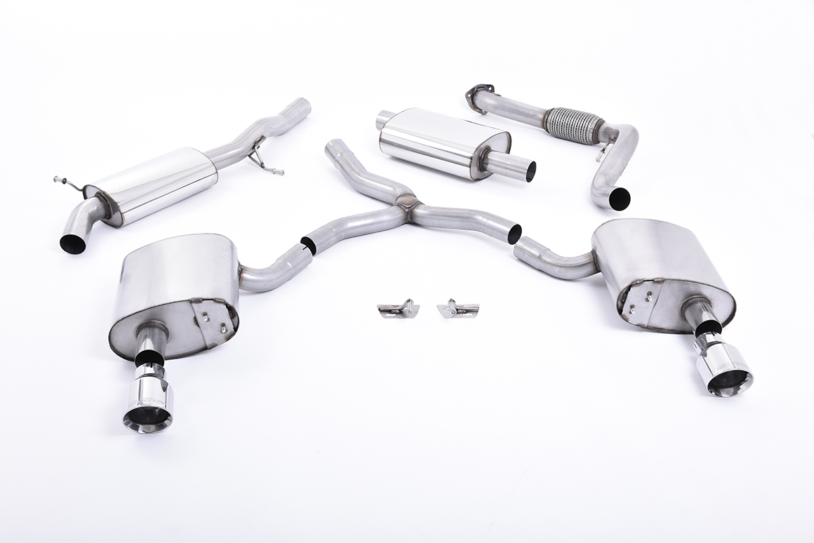 Milltek Abgasanlage für Audi A4 2.0 TFSI B9 quattro Limousine & Avant – Resonated, EG-Genehmigung