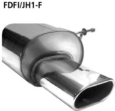 BASTUCK Endschalldämpfer mit Einfach-Endrohr Flat 135 x 75 mm Ford Fiesta JH1+JD3 für Ford Fiesta JH1 + JD3