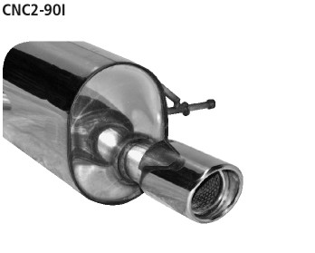 BASTUCK Endschalldämpfer mit Einfach-Endrohr 1x Ø 90 mm, Ausgang RH für Citroen C2 (CNC2-90I)