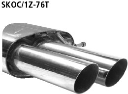 BASTUCK Endschalldämpfer mit Doppel-Endrohr 2 x Ø 76 mm, 20° schräg geschnitten für Volkswagen Jetta 1KM u. a.
