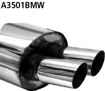 BASTUCK Endschalldämpfer mit Doppel-Endrohr 2 x Ø 76 mm für BMW 3er E36 316i / 318i (A3501BMW)