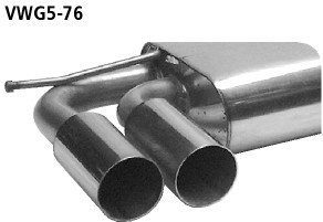 BASTUCK Endschalldämpfer mit Doppel-Endrohr 2 x Ø 76 mm für Volkswagen Golf 5 (VWG5-76)