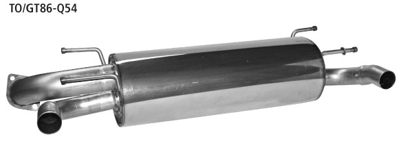 BASTUCK Endschalldämpfer mit 1x Ausgangsrohr Ø 54 mm für Original Endrohrblende Ausgang LH + RH für Toyota