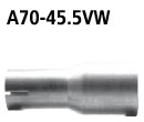 BASTUCK Adapter Endschalldämpfer auf Serienanlage auf Ø 45.5 mm für Ford Focus 3 u. a. (A70-45.5VW)