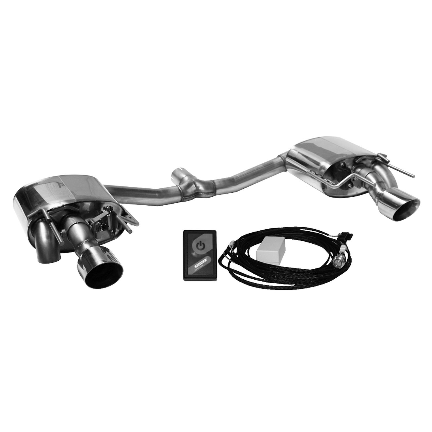 BASTUCK Endschalldämpfer LH+RH mit Einfach-Endrohr Ø 100 mm 30° schräg geschnitten für Opel Insignia B