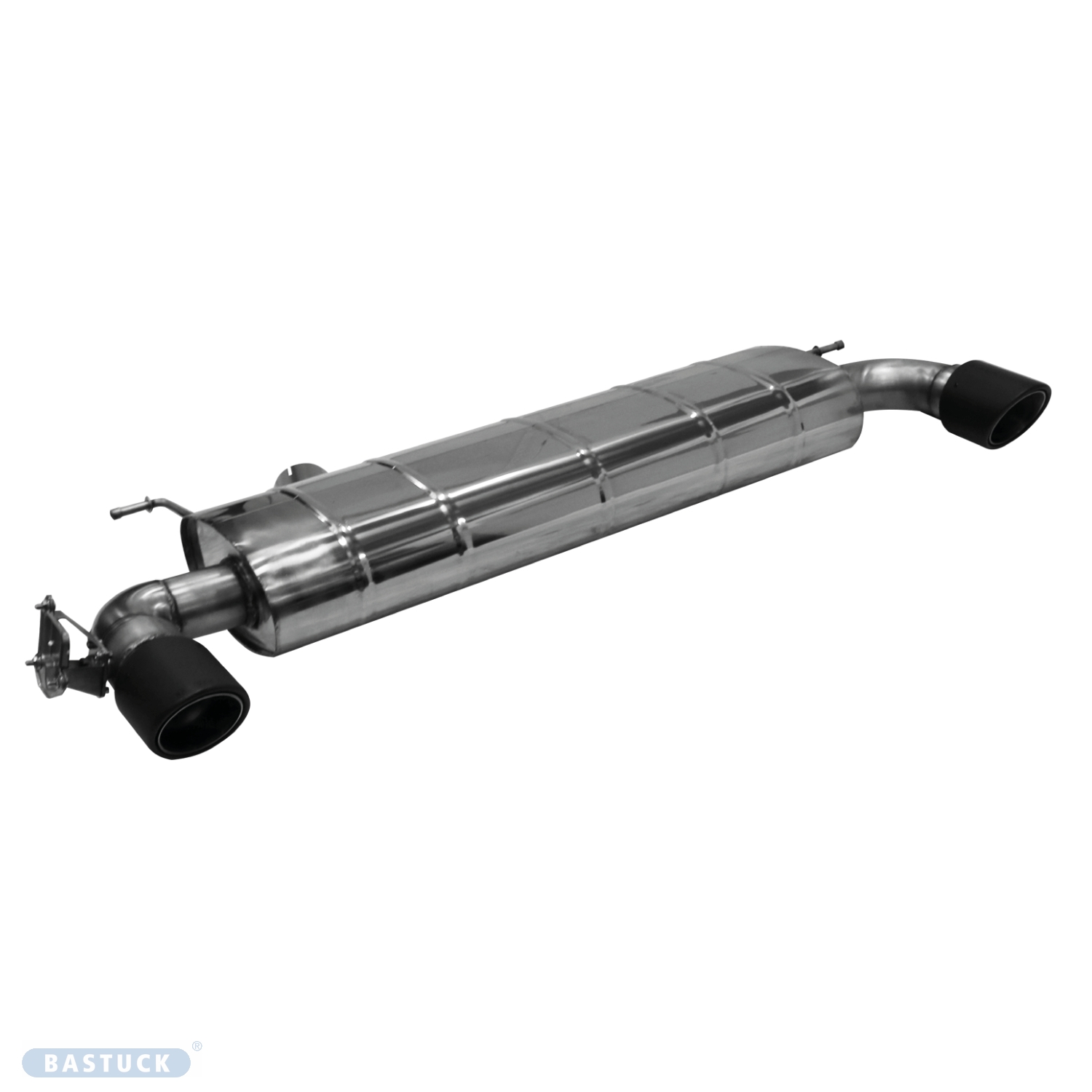 BASTUCK Endschalldämpfer mit Einfach-Endrohr Carbon 1x Ø 100 mm LH+RH, 30° schräg geschnitten für BMW 1er F40