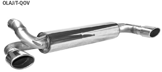 BASTUCK Endschalldämpfer mit Einfach-Endrohr oval Ausgang LH + RH 120 x 80 mm für Opel Astra J (OLAJ/T-QOV)