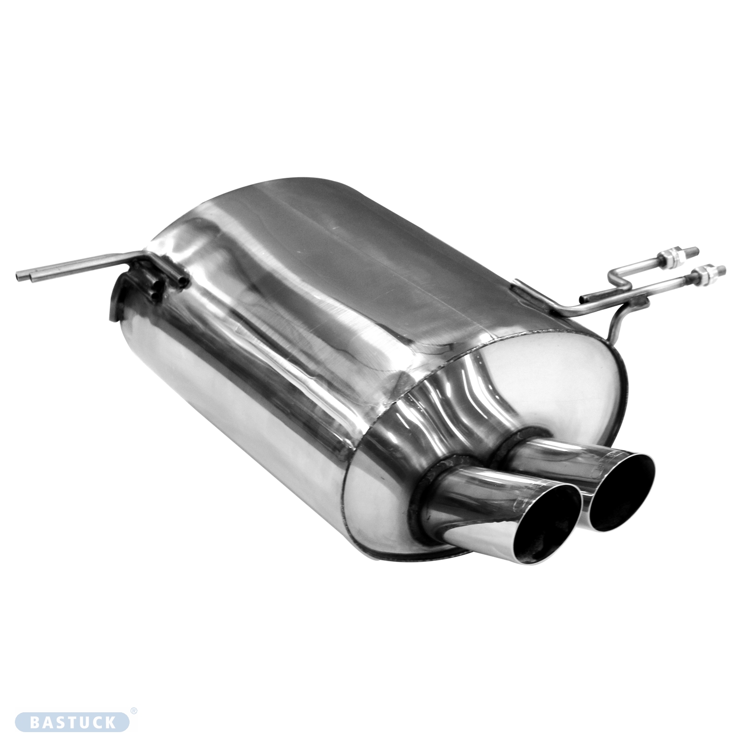 BASTUCK Endschalldämpfer mit Doppel-Endrohr 2 x Ø 70 mm, 316i 1.9l Compact für BMW 3er E36 Compact / Z3