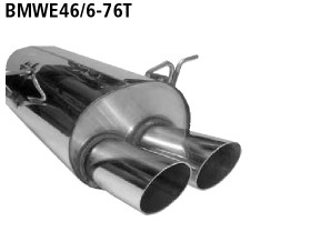 BASTUCK Endschalldämpfer mit Doppel-Endrohr 2 x Ø 76 mm für BMW 3er E46 (BMWE46/6-76T)