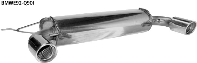 BASTUCK Endschalldämpfer mit Einfach-Endrohr 1 x Ø 90 mm LH + RH