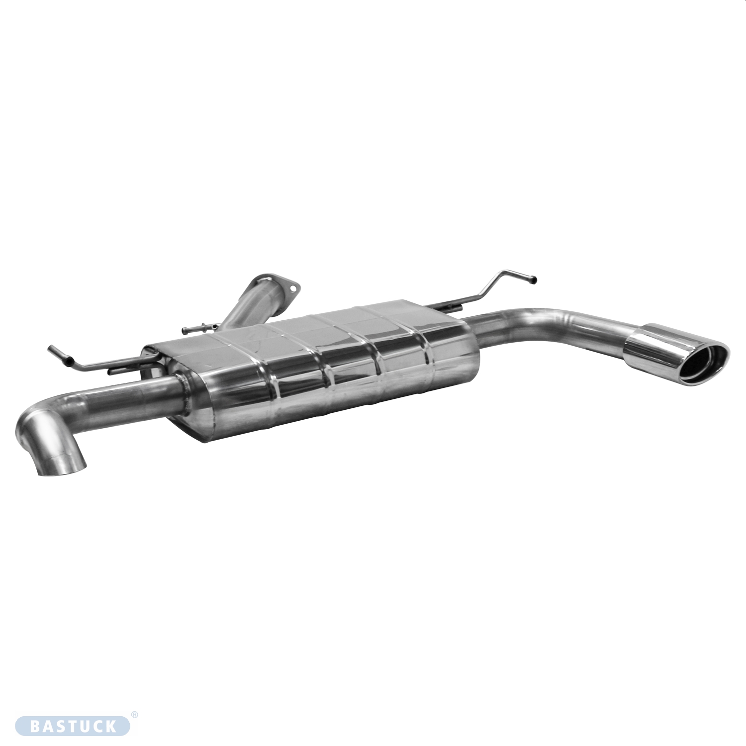 BASTUCK Endschalldämpfer mit Einfach-Endrohr 1x Oval 120x80 mm, mit Einsatz für Hyundai i30