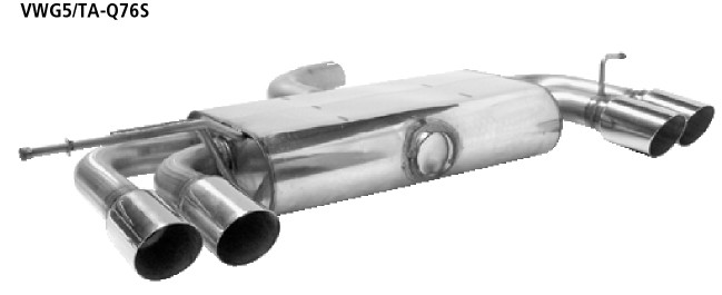 BASTUCK Endschalldämpfer mit Doppel-Endrohr 2 x Ø 76 mm LH+RH für Audi A3 8P/S3 8P (VWG5/TA-Q76S)