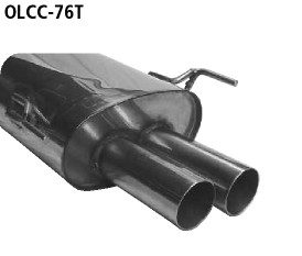 BASTUCK Endschalldämpfer mit Doppel-Endrohr 2 x Ø 76 mm für Opel Corsa / Tigra (OLCC-76T)