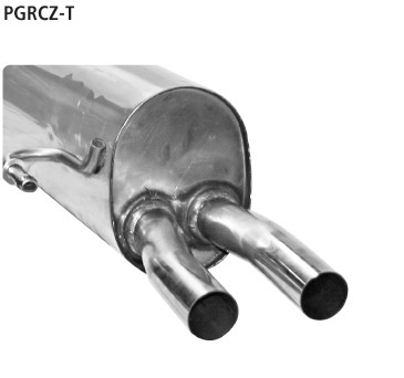 BASTUCK Endschalldämpfer mit 2 x Ausgangsrohr Ø 51, 0 mm für original Heckschürzenausgang für Peugeot RCZ