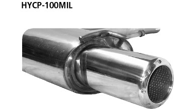 BASTUCK Endschalldämpfer mit Einfach Endrohr 1x Ø 100 mm Endschalldämpfer LH für Hyundai Coupé GK