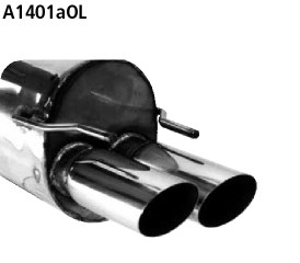 BASTUCK Endschalldämpfer mit Doppel-Endrohr 2 x Ø 76 mm für Opel Omega B (A1401AOL)