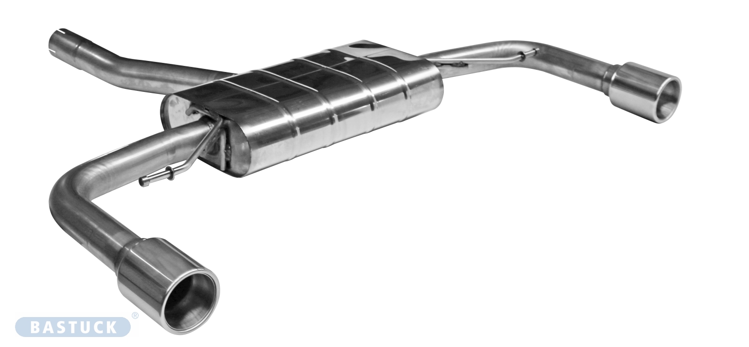 BASTUCK Endschalldämpfer mit Einfach-Endrohr 1x Ø 100 mm LH+RH, mit Einsatz für Volvo V60/S60 ab Baujahr 2018