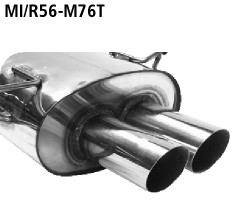 BASTUCK Endschalldämpfer mit Doppel-Endrohr 2 x Ø 76 mm 20° schräg geschnitten