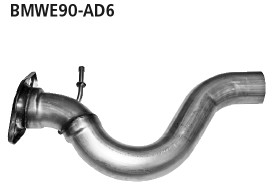BASTUCK Verbindungsrohr Endschalldämpfer auf Serie für BMW 3er E90/3er E91 / 3er E92/3er E93 (BMWE90-AD6)