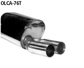 BASTUCK Endschalldämpfer mit Doppel-Endrohr 2 x Ø 76 mm für Opel Corsa A (OLCA-76T)