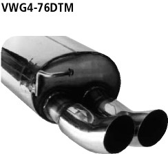 BASTUCK Endschalldämpfer DTM mit Doppel-Endrohr 2 x Ø 76 mm für Audi A3 8L/S3 8L u. a. (VWG4-76DTM)