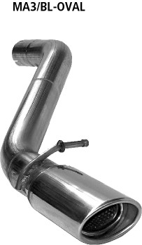 BASTUCK Einfach-Endrohr oval 20° schräg geschnitten 120 x 80 mm für Mazda 3 (MA3/BL-OVAL)