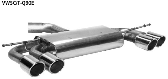 BASTUCK Endschalldämpfer mit Doppel-Endrohr LH + RH 2 x Ø 90 mm mit Lippe
