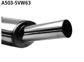 BASTUCK Endschalldämpfer mit Einzel-Endrohr 1 x Ø 63 mm für Volkswagen Polo 1,2,3 (A503-SVW63)