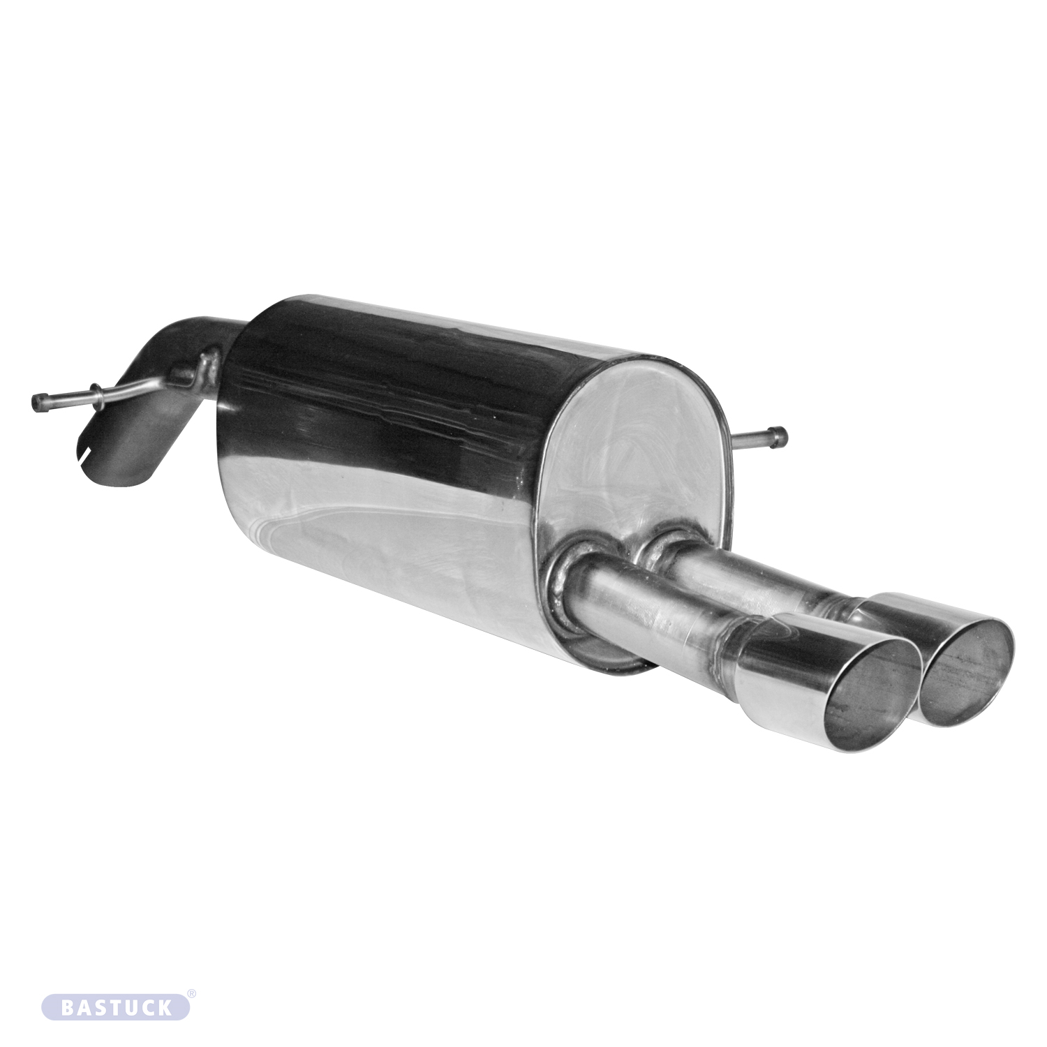 BASTUCK Endschalldämpfer RH mit Doppel-Endrohr 2 x Ø 76 mm