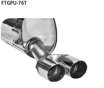 BASTUCK Endschalldämpfer mit Doppel-Endrohr 2 x Ø 76 mm