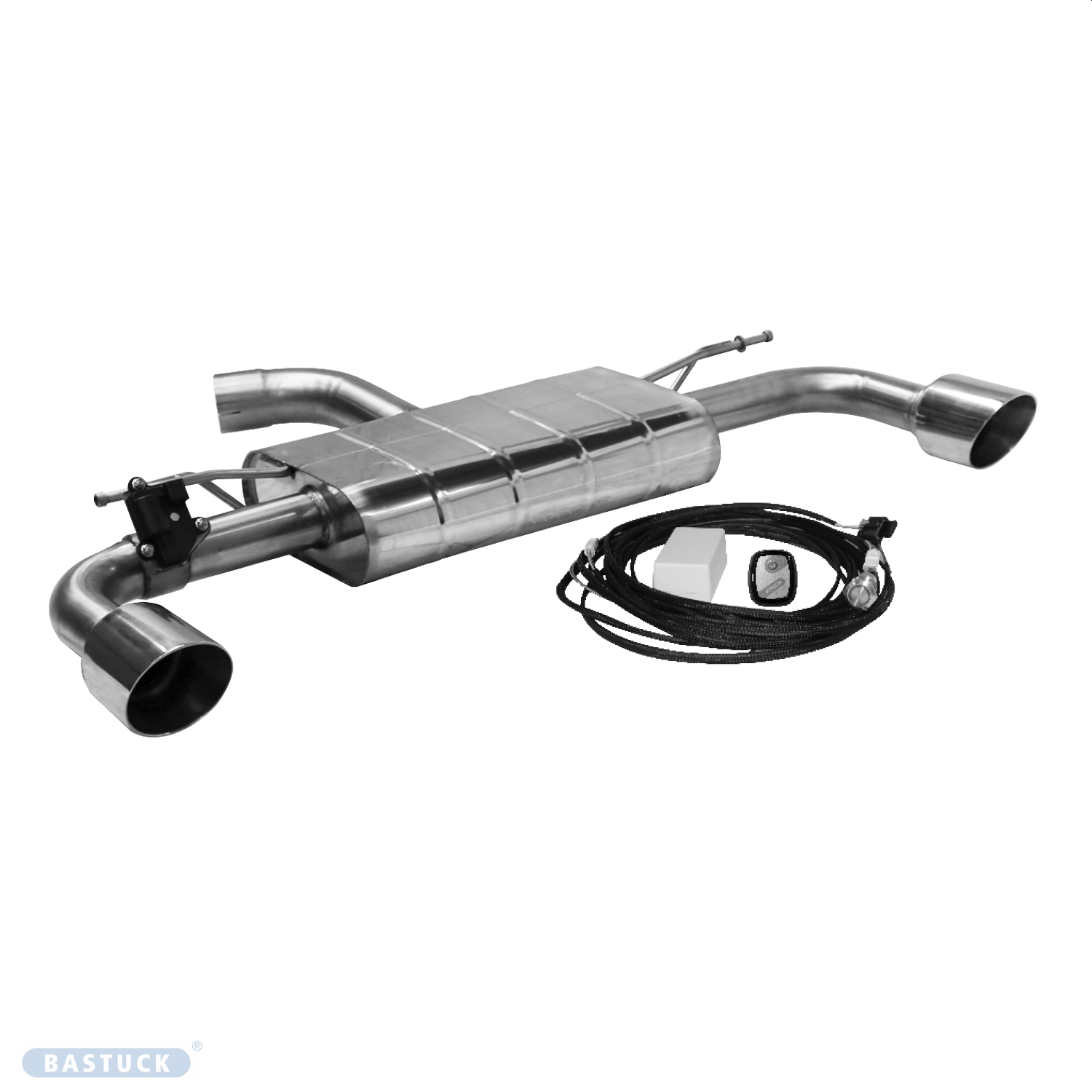 BASTUCK Endschalldämpfer mit Einfach-Endrohr LH+RH 1 x Ø 110 mm