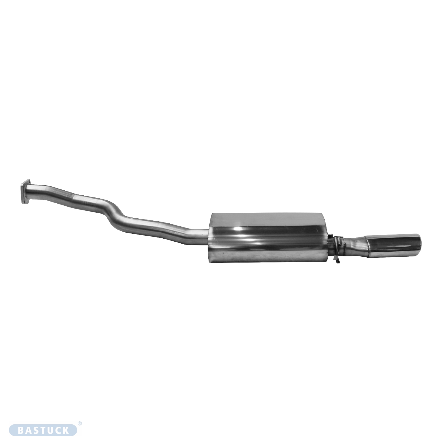 BASTUCK Endschalldämpfer mit Einfach-Endrohr 1x Oval 120x80 mm für Porsche 944 (POR944/T-OVAL)